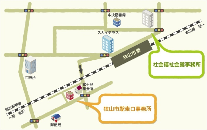 狭山市社会福祉会館、狭山市駅東口事務所