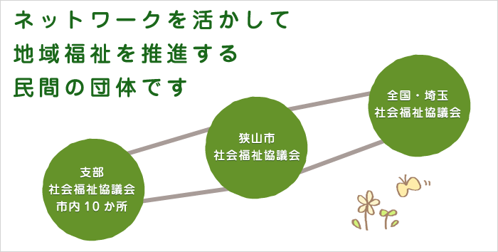 ネットワークを活かして地域福祉を推進する民間の団体です